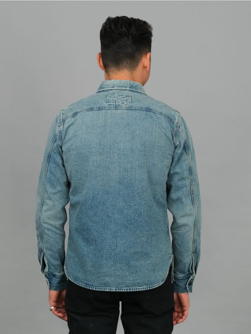 Rogue Territory Washed Out Indigo Selvedge Canvas Work Shirt