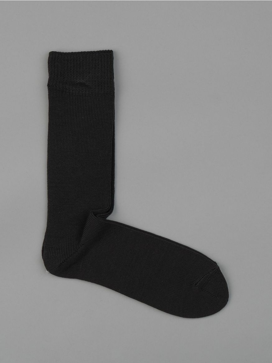 Decka Plain Mercerised Socks - Black