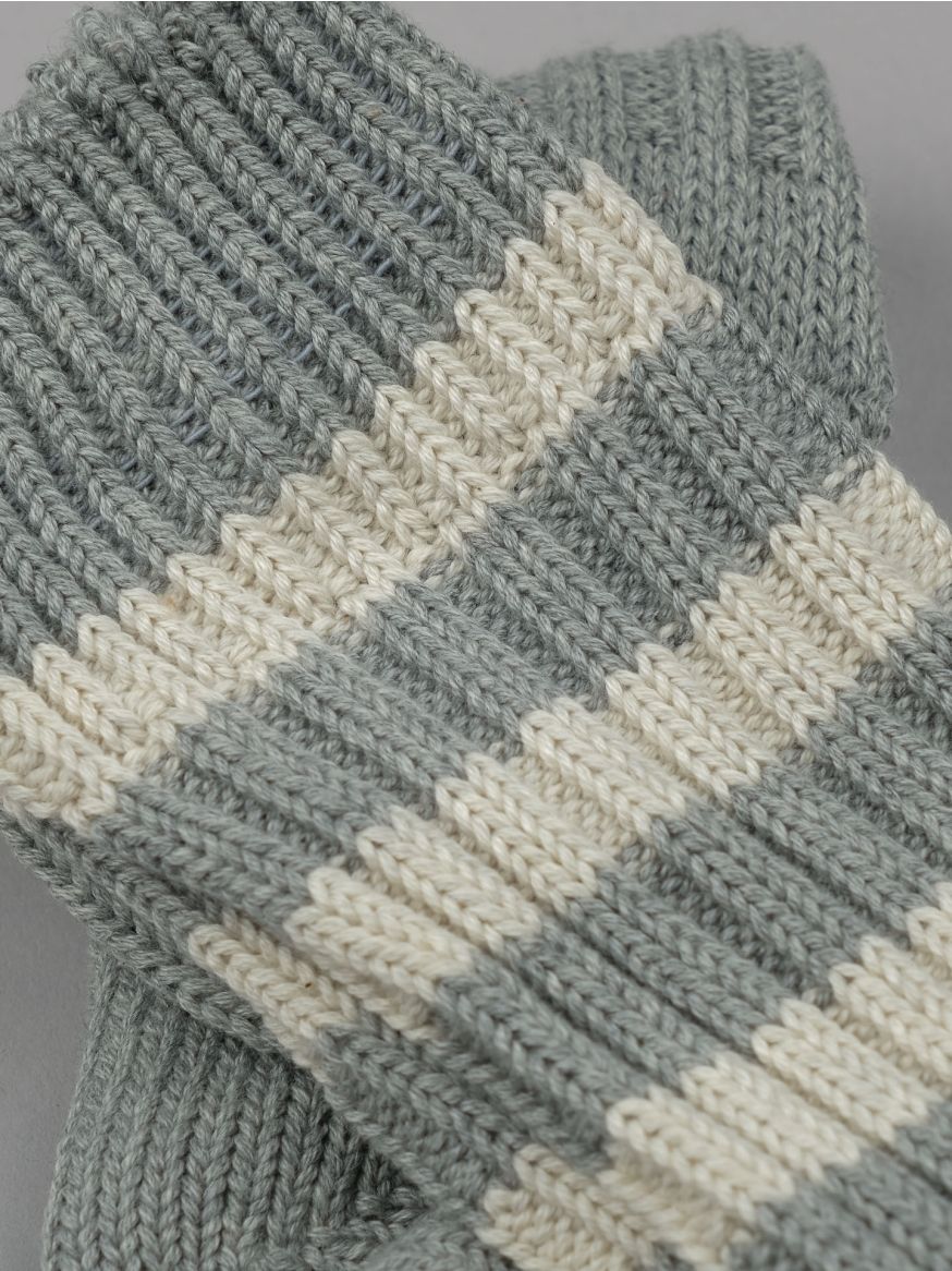 Decka Heavyweight Striped Sock - Grey & Ivory