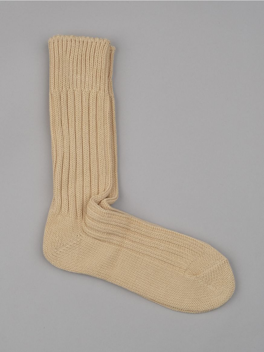 Decka Cased Heavyweight Plain Sock - Ecru