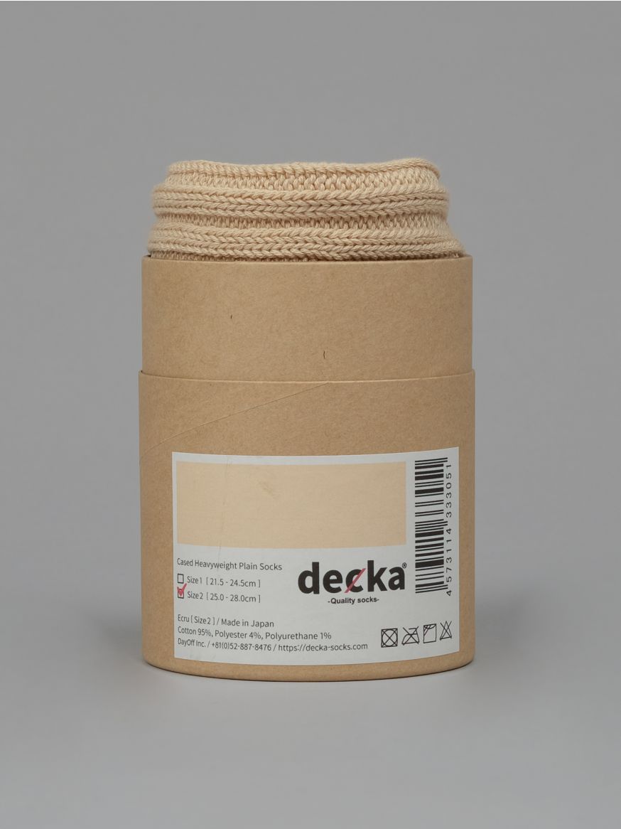 Decka Cased Heavyweight Plain Sock - Ecru