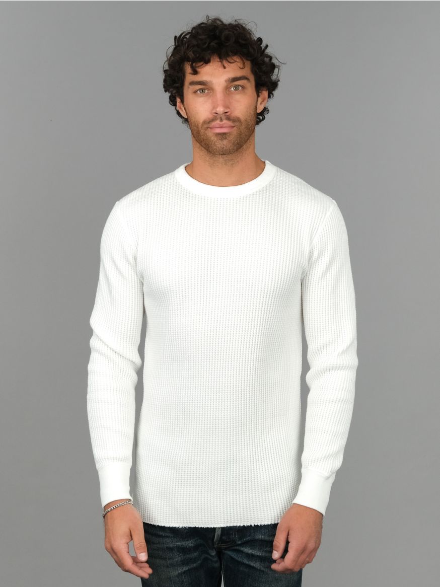 UES Thermal Waffle Long Sleeve T-Shirt - White