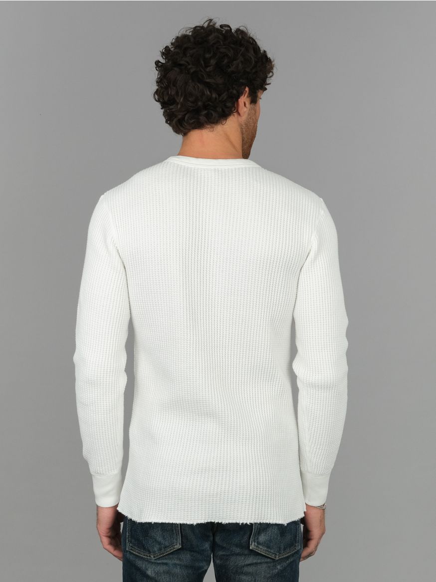 UES Thermal Waffle Long Sleeve T-Shirt - White