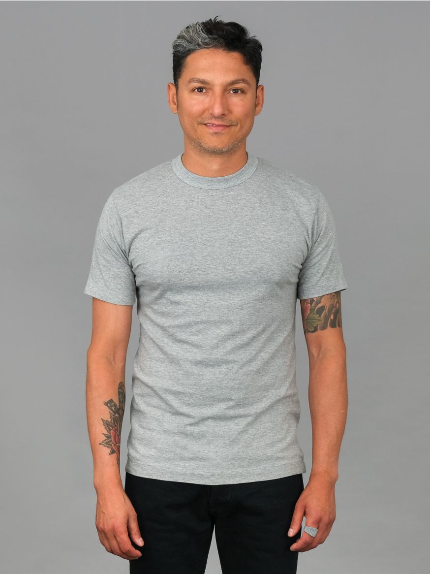 Utilitees Loopwheel Crew Neck T Shirt - Twin Pack - Grey