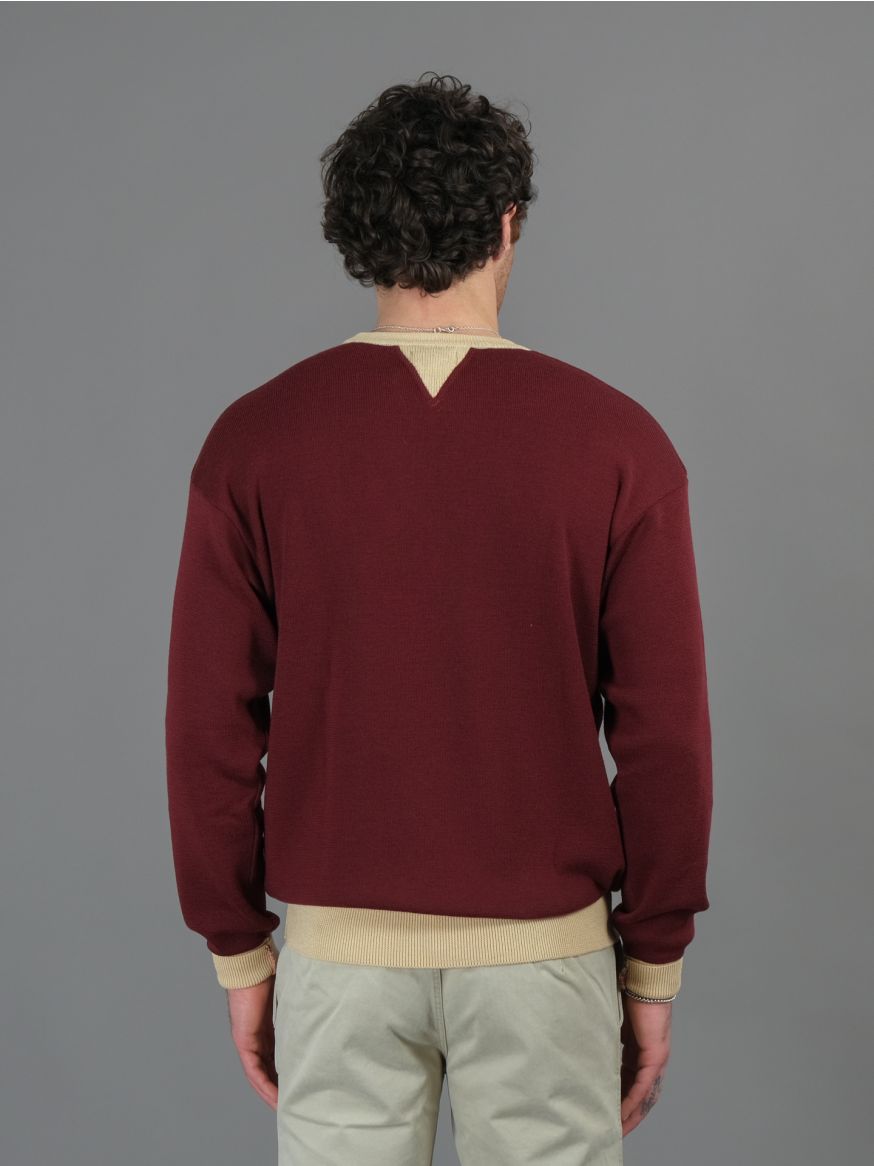 Stevenson Overall Knitted Merino Wool Sweater - Burgundy