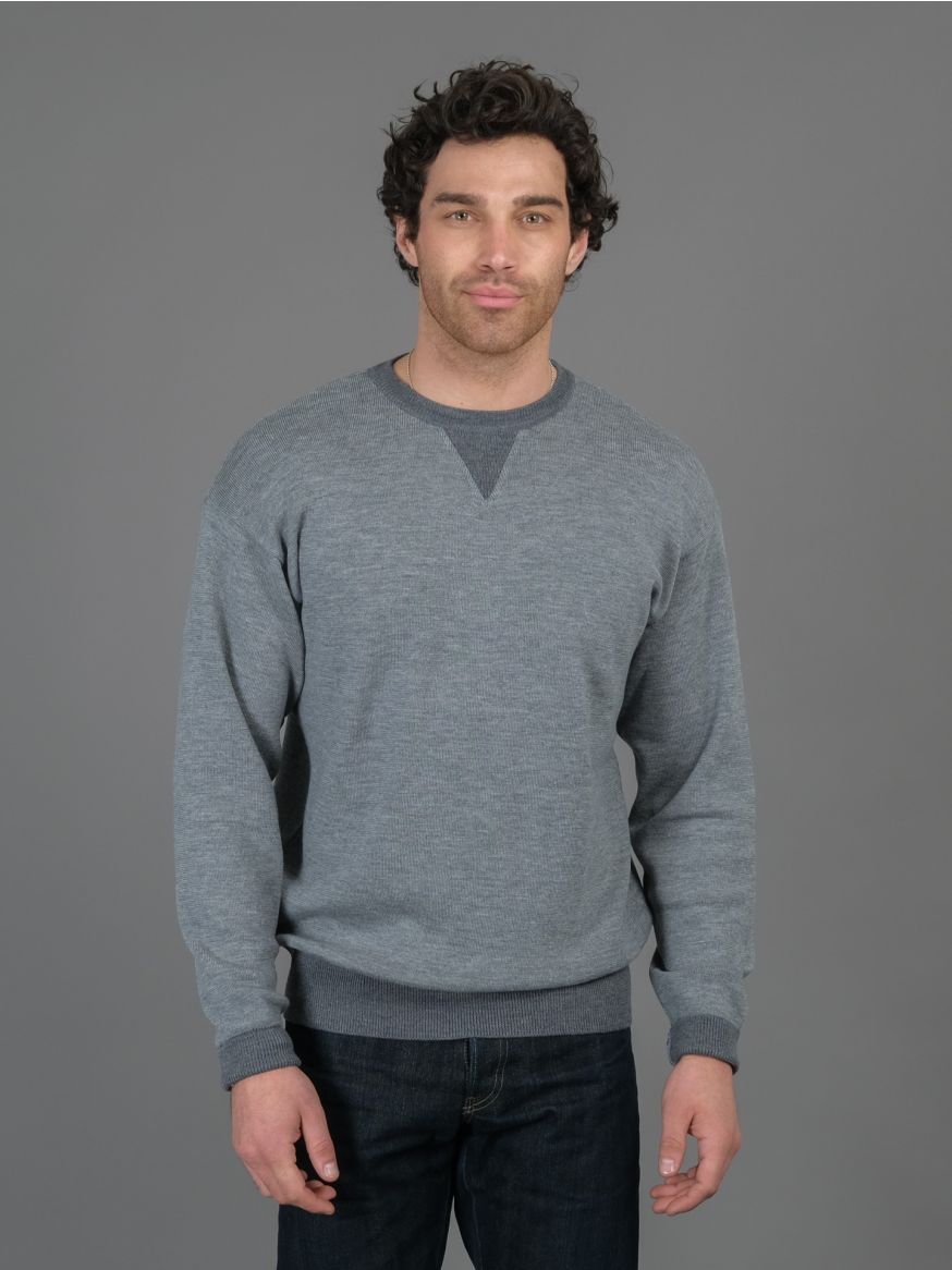 Stevenson Overall Knitted Merino Wool Sweater - Grey