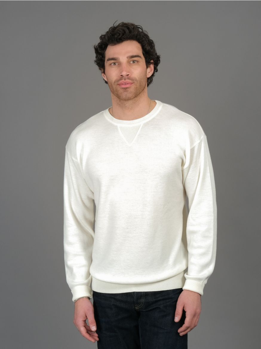 Stevenson Overall Knitted Merino Wool Sweater - Off-White