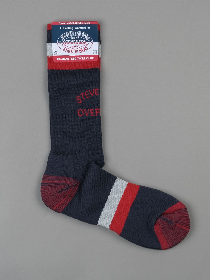 Stevenson Overall Over The Calf Athletic Socks - Navy