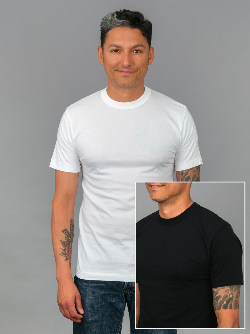 Utilitees Loopwheel Crew Neck T Shirt - Twin Pack - Black & White