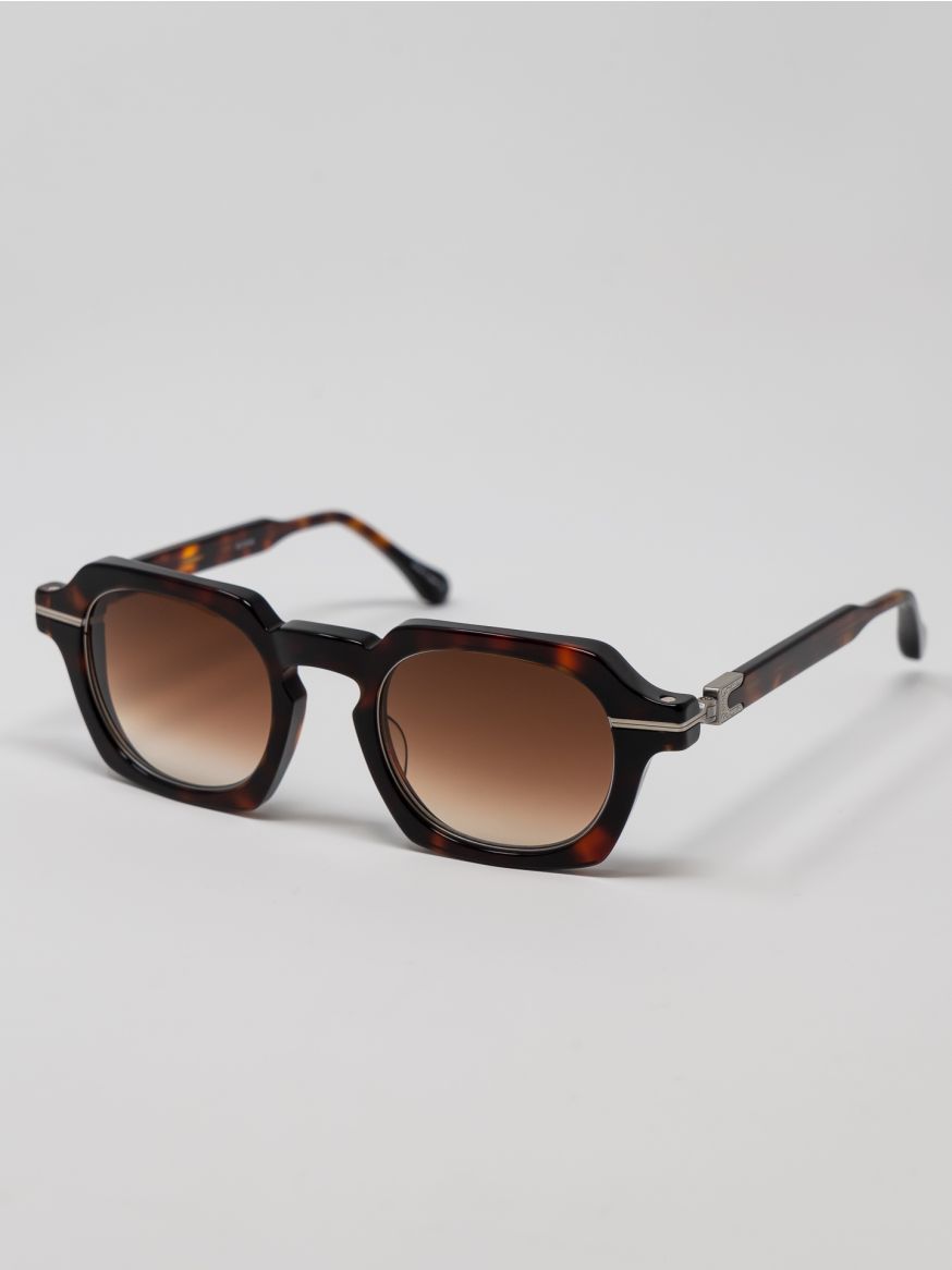 Matsuda M2055 Geometric Sunglasses - Dark Tortoise Antique Gold