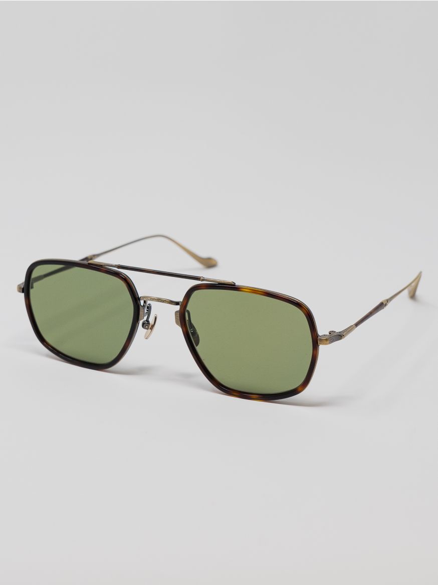 Matsuda M3123 Aviator Sunglasses - Antique Gold & Dark Tortoise