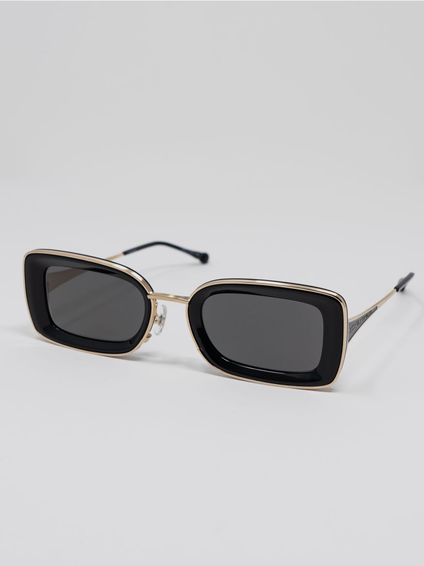 Matsuda M3124 Thick Rim Sunglasses - Brushed Gold & Black
