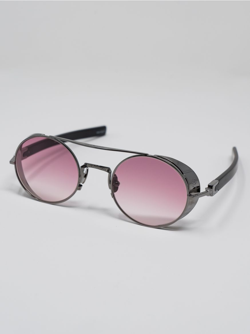 Matsuda M3128 Round Frame Sunglasses - Ruthenium & Matte Black