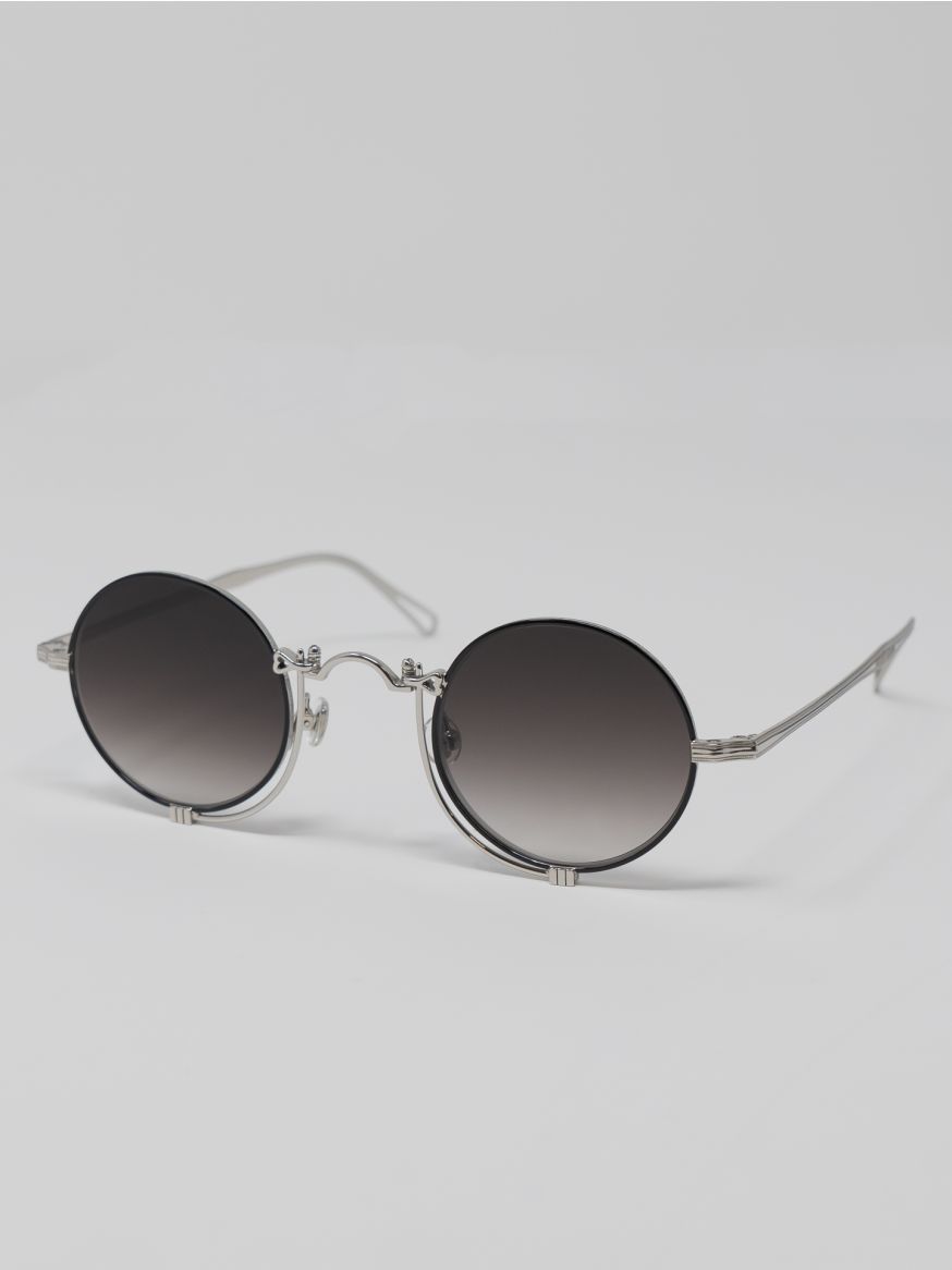 Matsuda 10601H Round Shape Sunglasses - Black & Palladium White