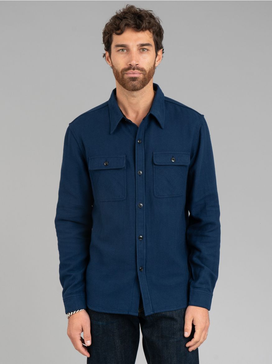 The Flat Head x R&H Burlington Work Flannel - Navy