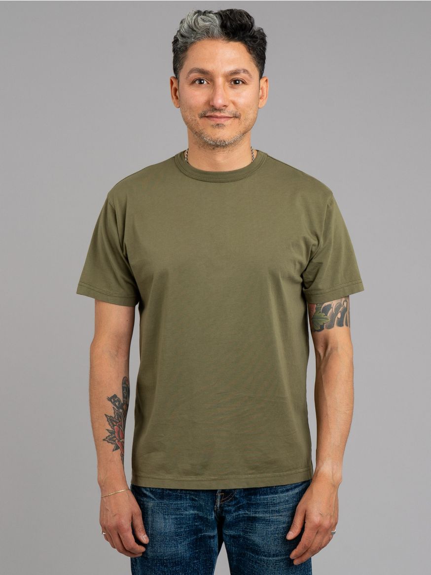 3sixteen Garment Dyed Pima T Shirt - Military Green