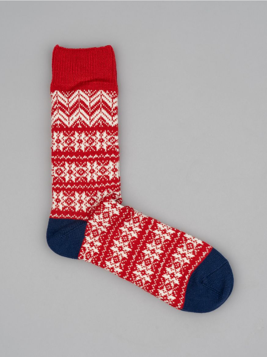 Decka Nordic Jacquard Socks - Red