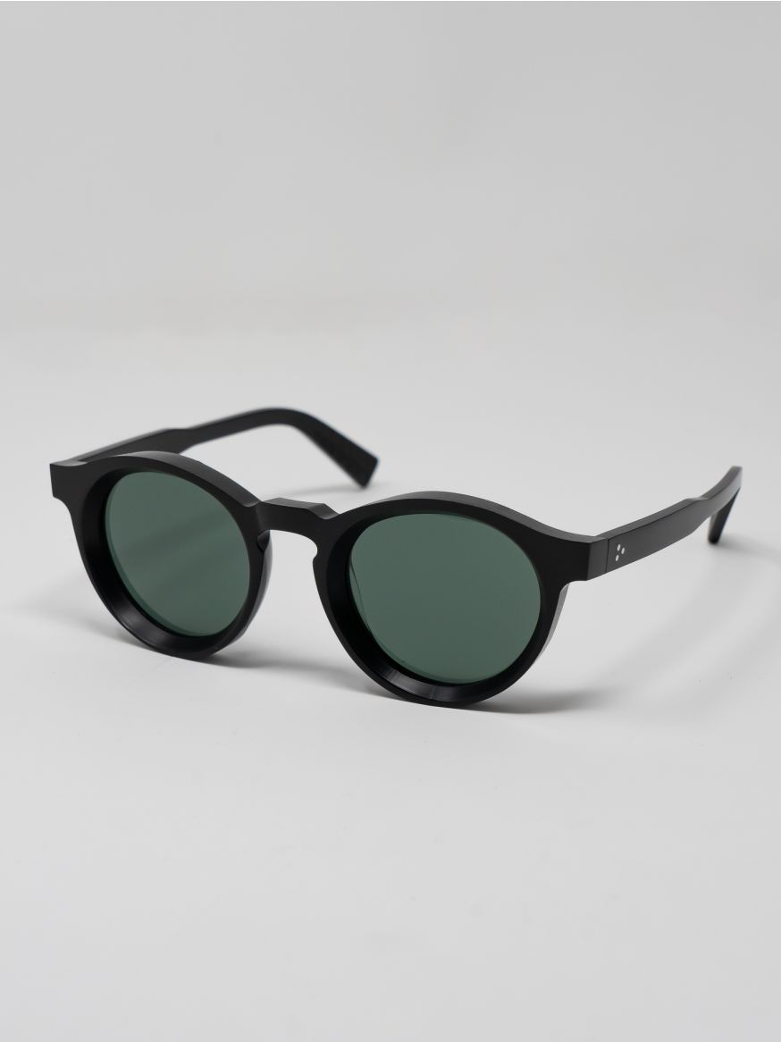 3sixteen P3 Round Frame Sunglasses - Black & Green