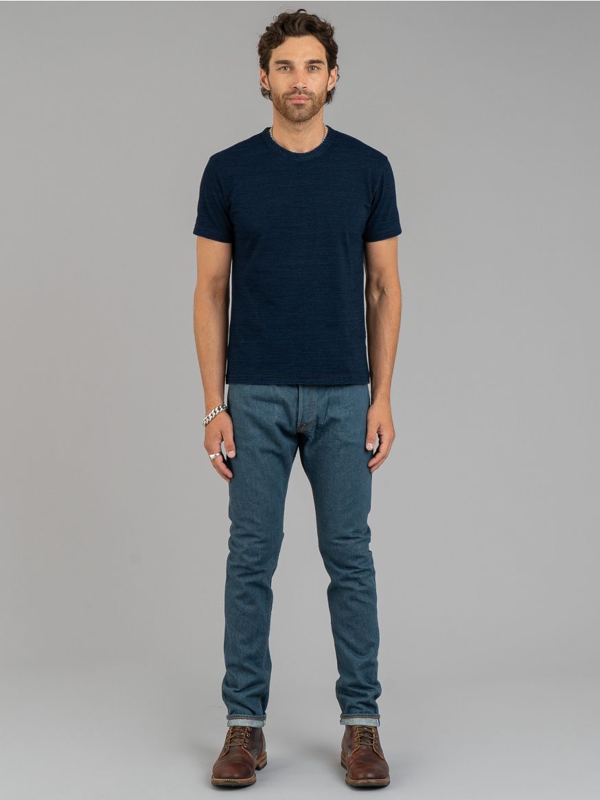 Pure Blue Japan SMBL-14oz-019 Smoky Blue Selvedge Jeans - Relaxed Tapered