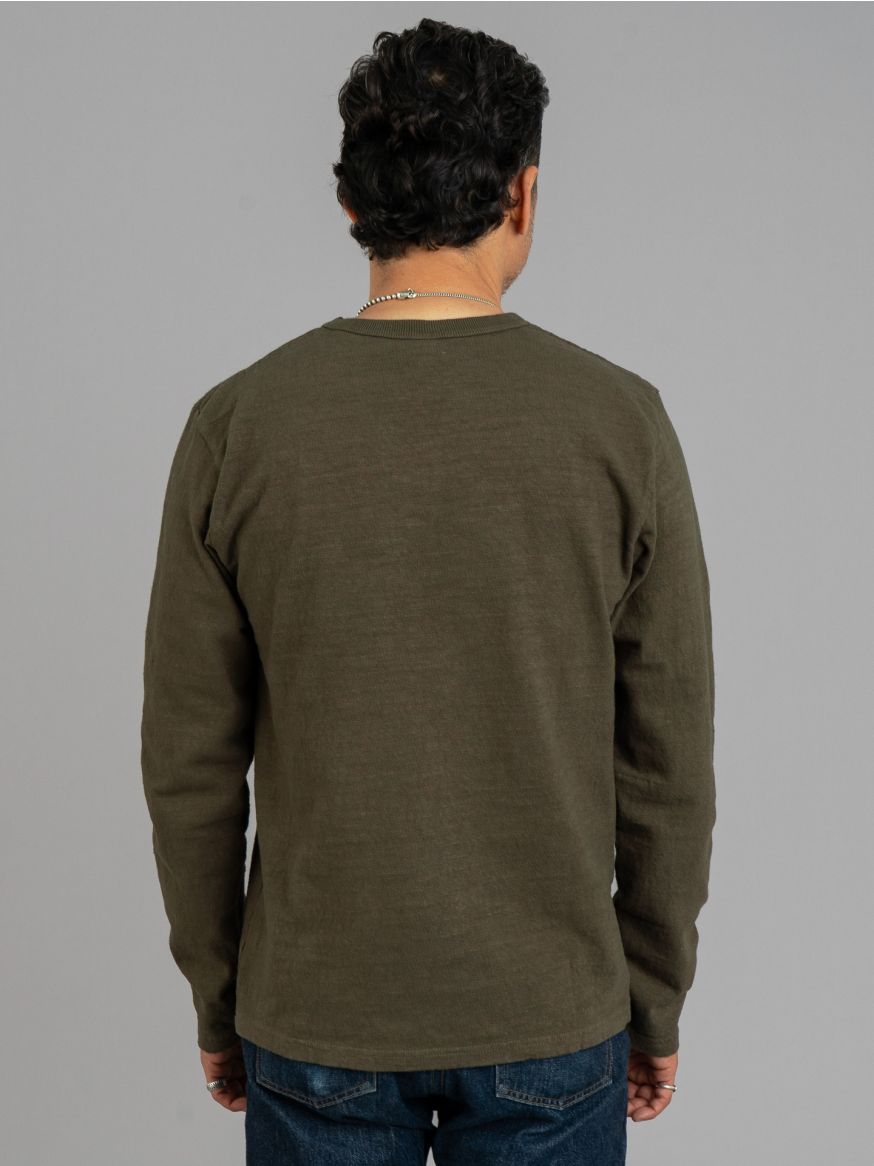 UES No.8 Slub Nep L/S T Shirt - Olive