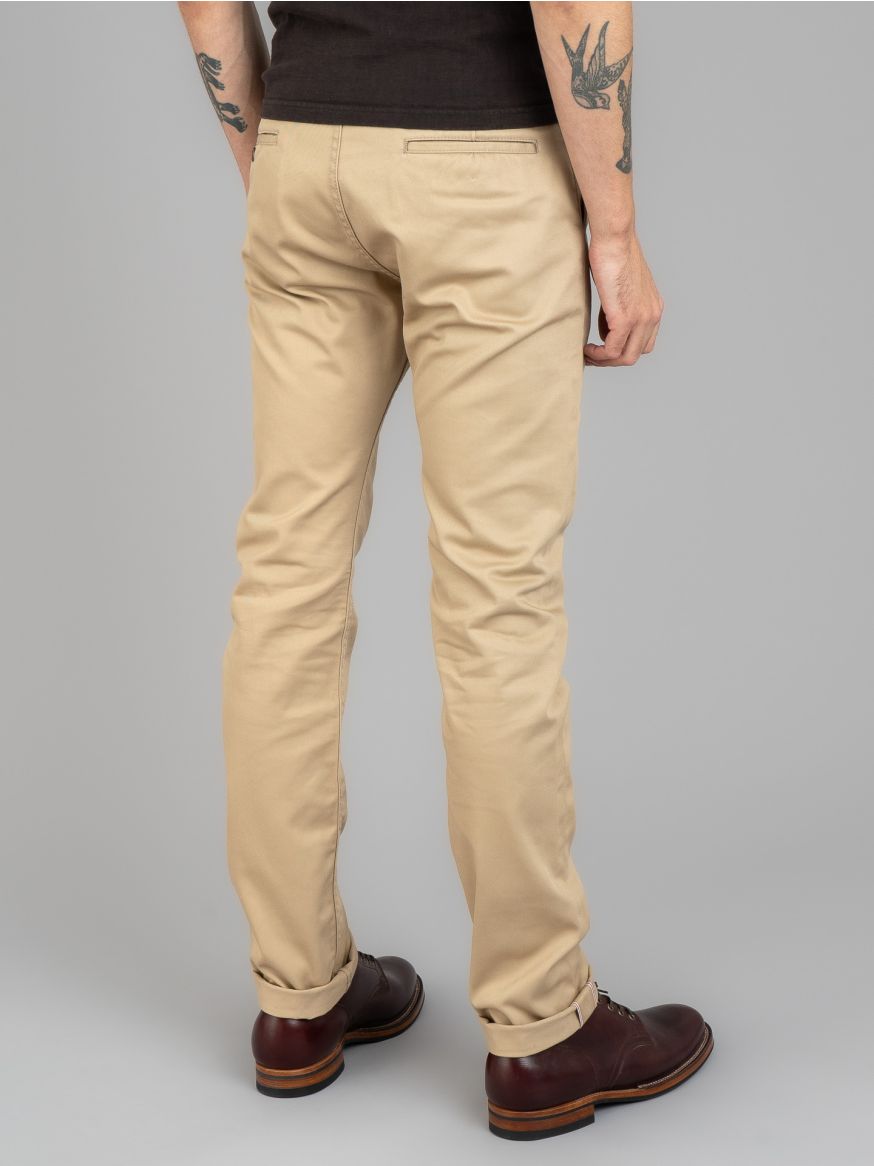 Iron Heart Selvedge Chinos IH-721 - Khaki Slim Tapered