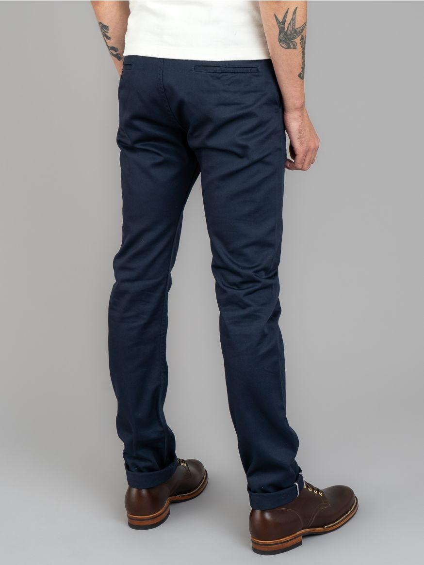 Iron Heart Selvedge Chinos IH-721 - Navy Slim Tapered