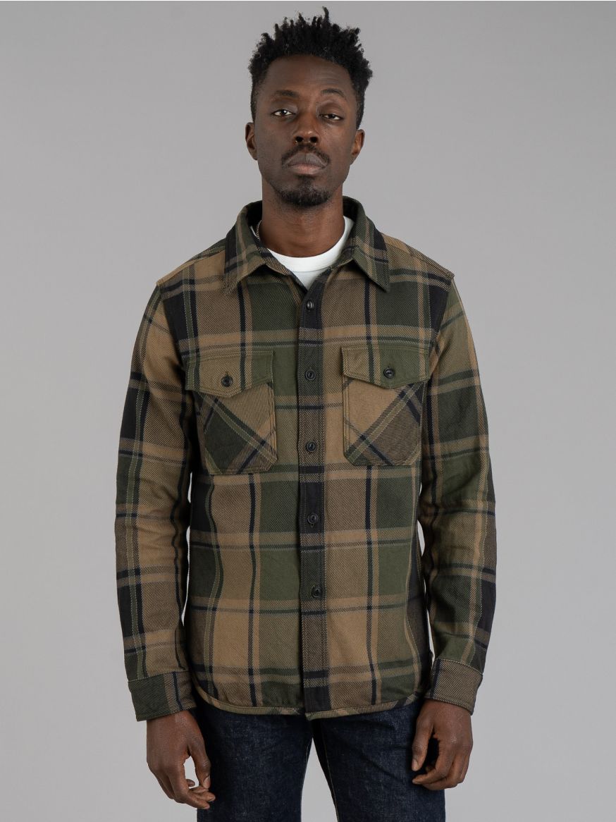 UES Extra Heavy Flannel Shirt - Olive