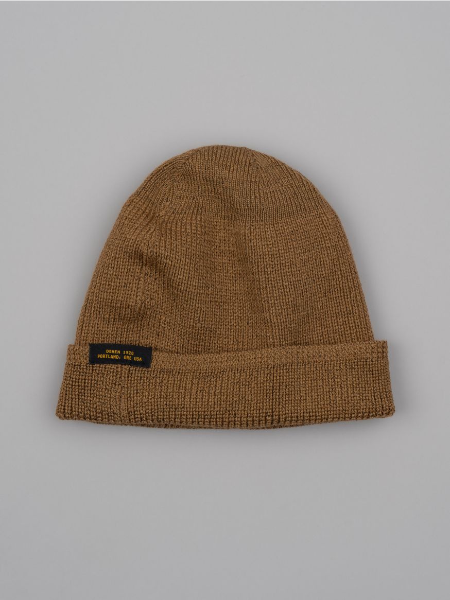 Dehen Wool Knit Watch Cap - Dark Tan