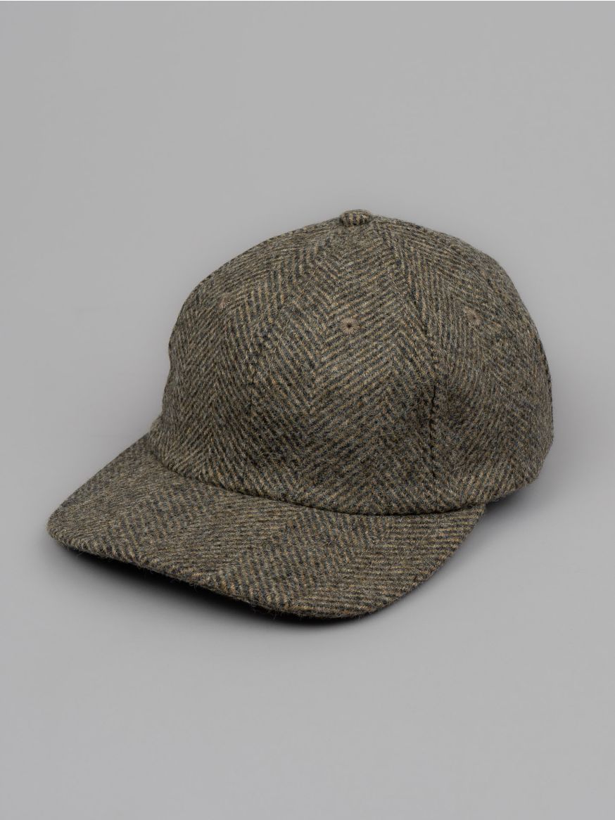 Dehen Wool Baseball Hat - Warm Charcoal Herringbone