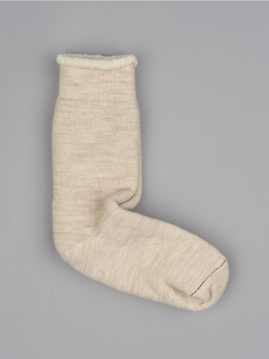 Rototo Double Face Crew Socks Merino Wool & Organic Cotton - Oatmeal