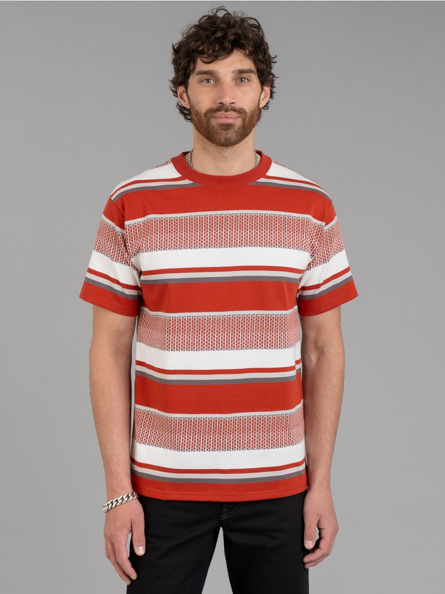The Real McCoy’s Jacquard Knit Stripe Tee - Red