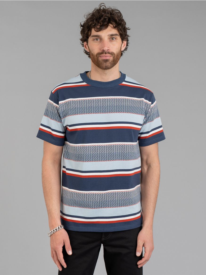 The Real McCoy’s Jacquard Knit Stripe Tee - Navy