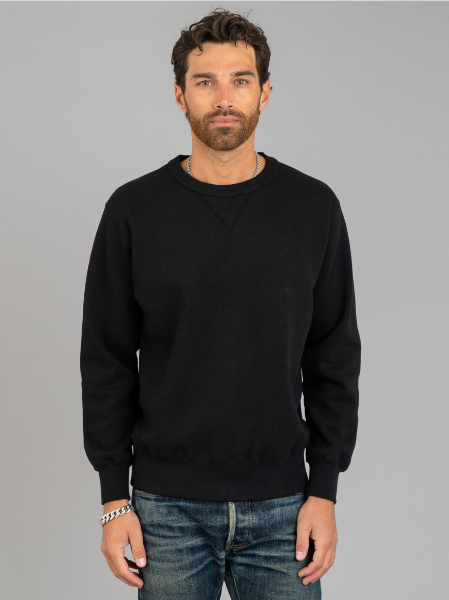 The Real McCoy’s 10oz Loopwheeled Crewneck Sweatshirt V2  - Black