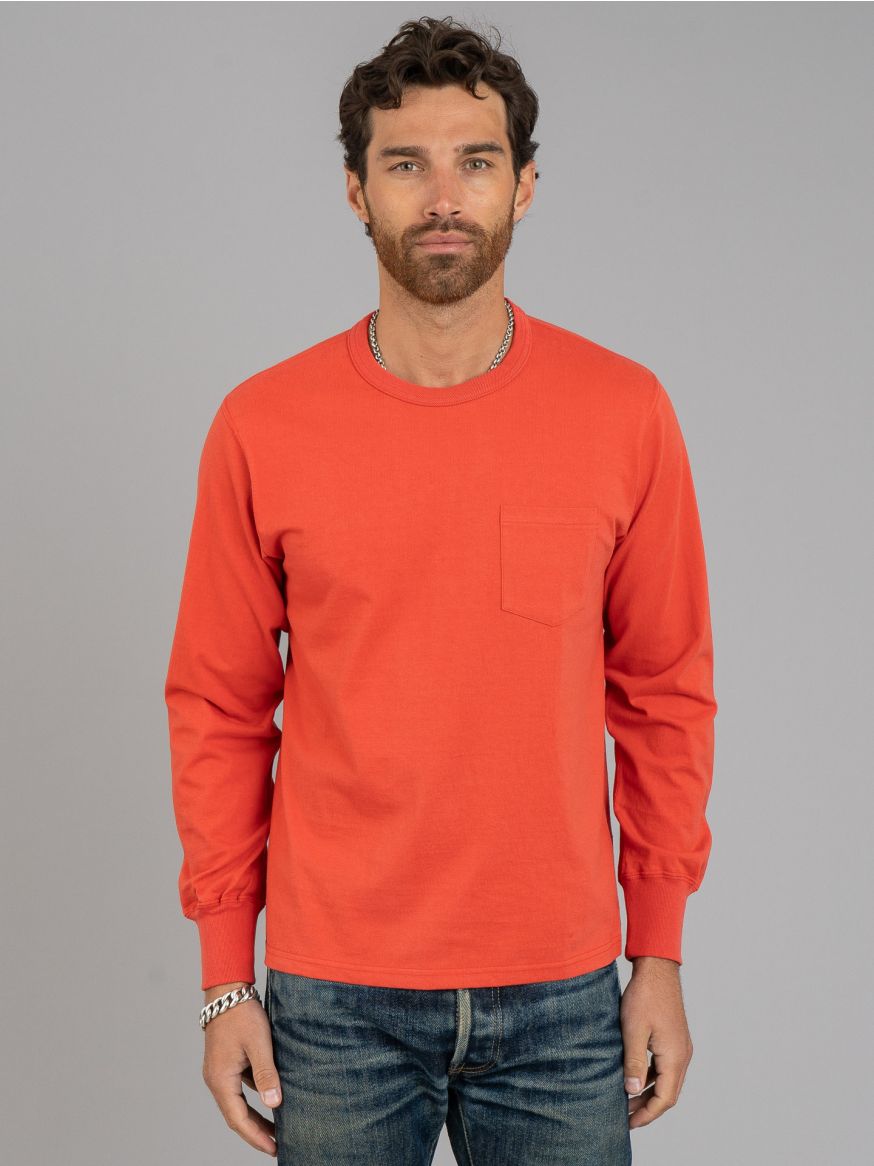 The Real McCoy’s Long Sleeve Pocket Tee - Scarlet