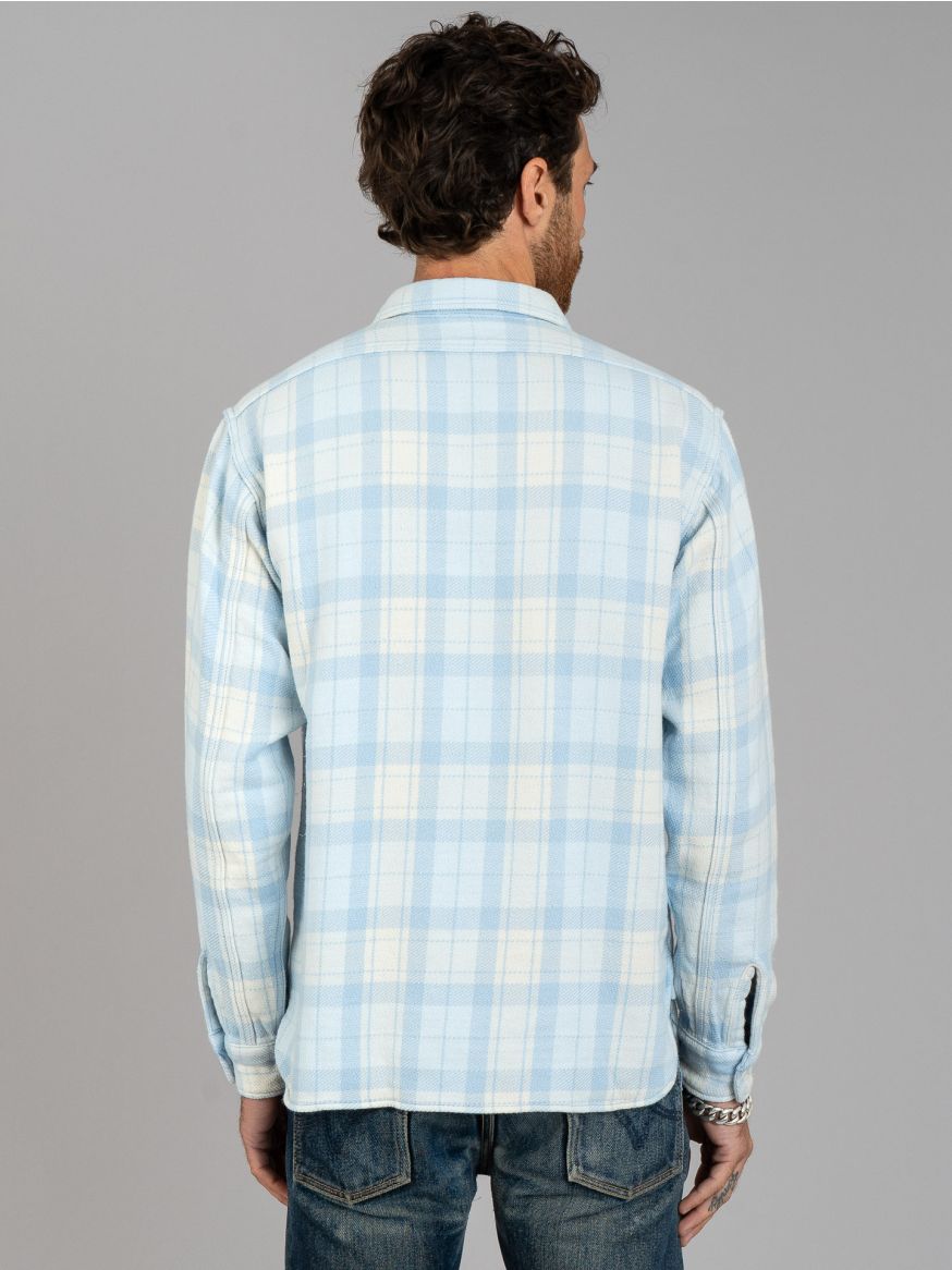 The Real McCoy’s Block Check Summer Flannel - Light Blue