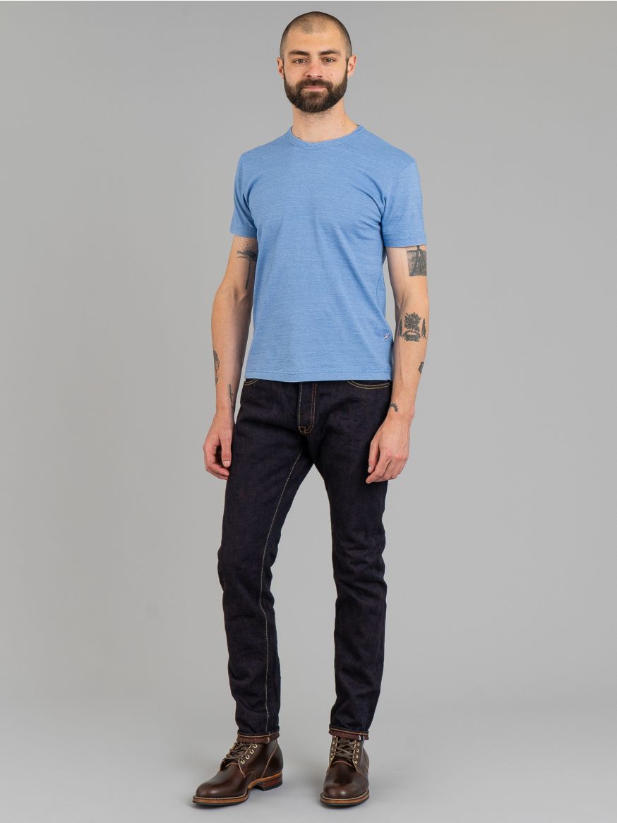 Pure Blue Japan PER-EX-019-ID Indigo x Persimmon Extra Slub Selvedge Jeans - Relaxed Tapered