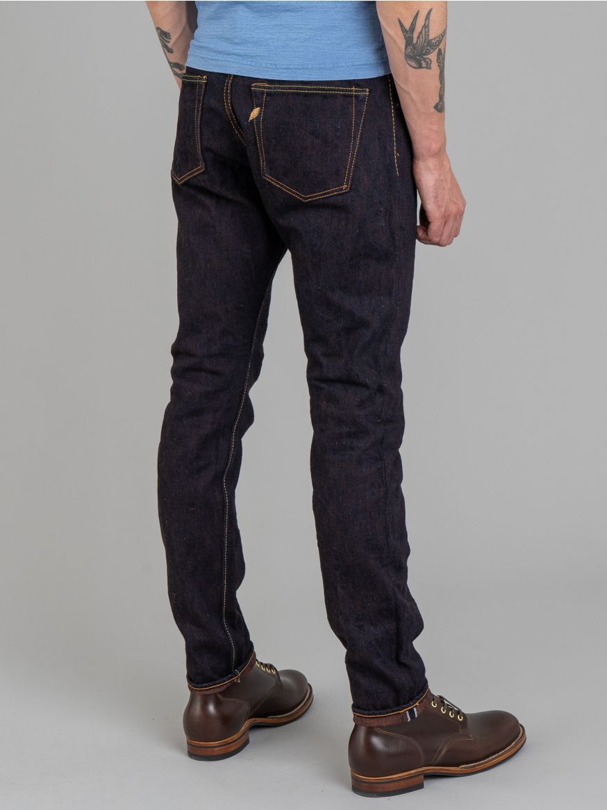 Pure Blue Japan PER-EX-019-ID Indigo x Persimmon Extra Slub Selvedge Jeans - Relaxed Tapered