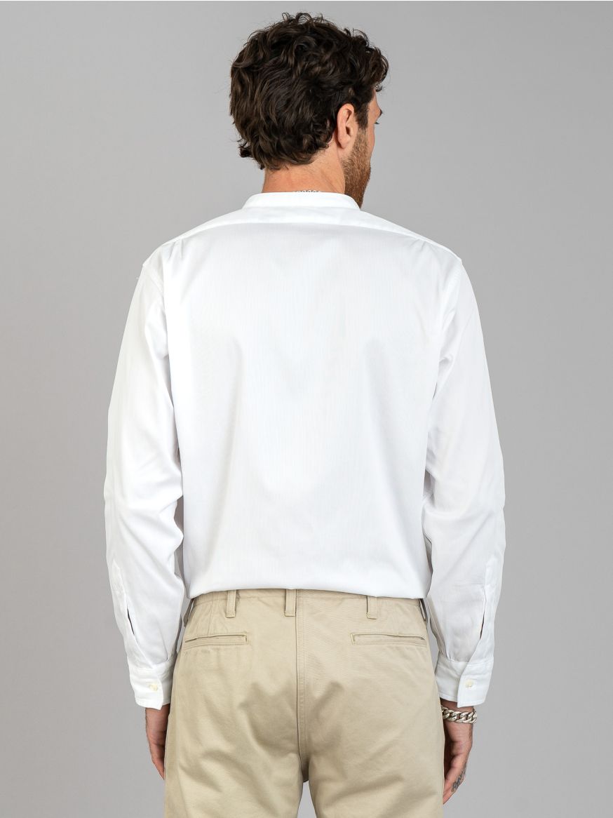 The Real McCoy’s Double Diamond Band Collar Shirt - White