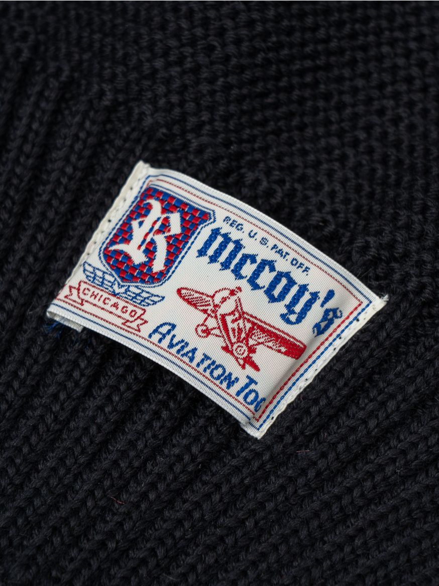 The Real McCoy's Wool-Knit Scarf - Navy