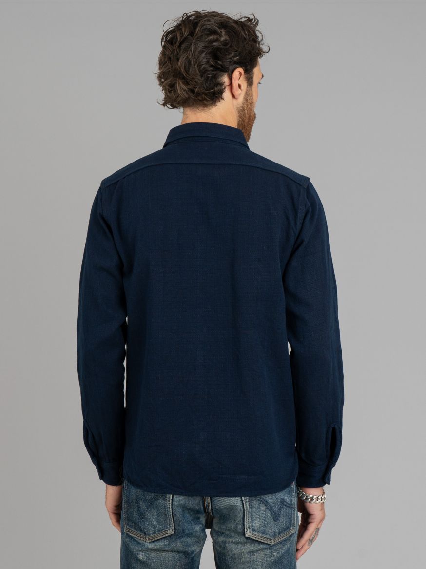 Samurai Indigo Spotted Work Shirt - Indigo & Black