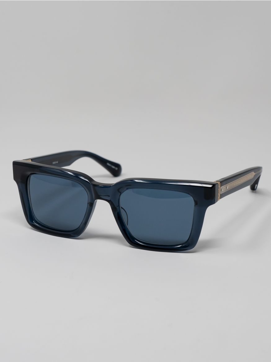 Matsuda M1033 Rectangular Sunglasses - Dark Navy Crystal - Gold