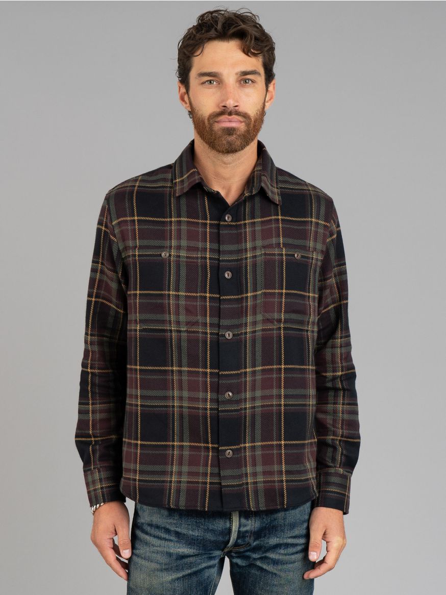 3sixteen Utility Flannel -  Black Olive Plaid