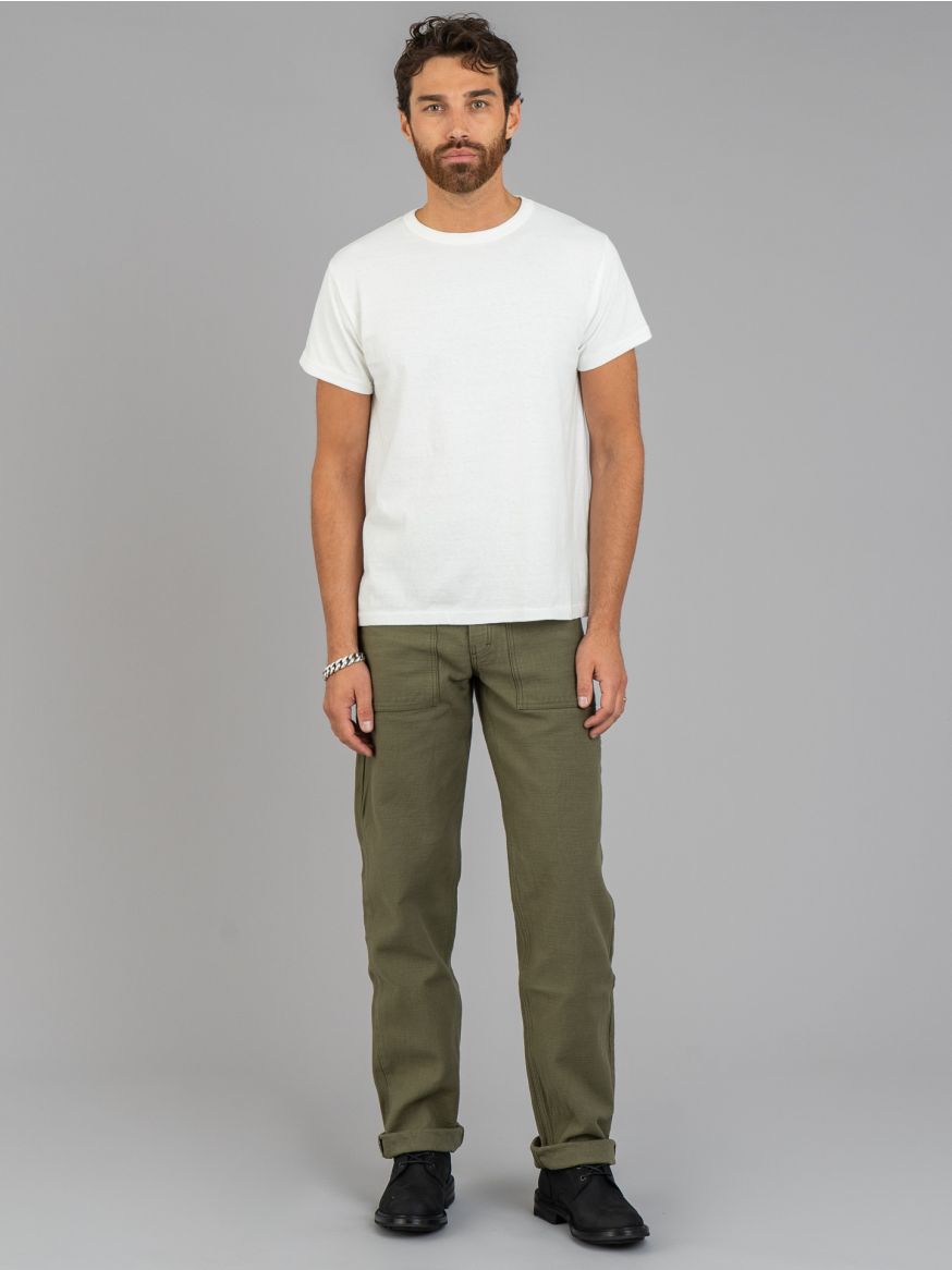 Samurai Heavyweight Back Satin Baker Pants - Olive