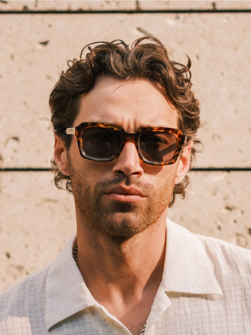 3sixteen Square Frame Sunglasses - Tortoise & Green