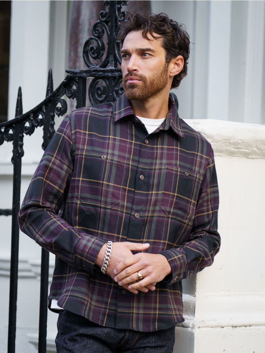 3sixteen Utility Flannel - Black Olive Plaid