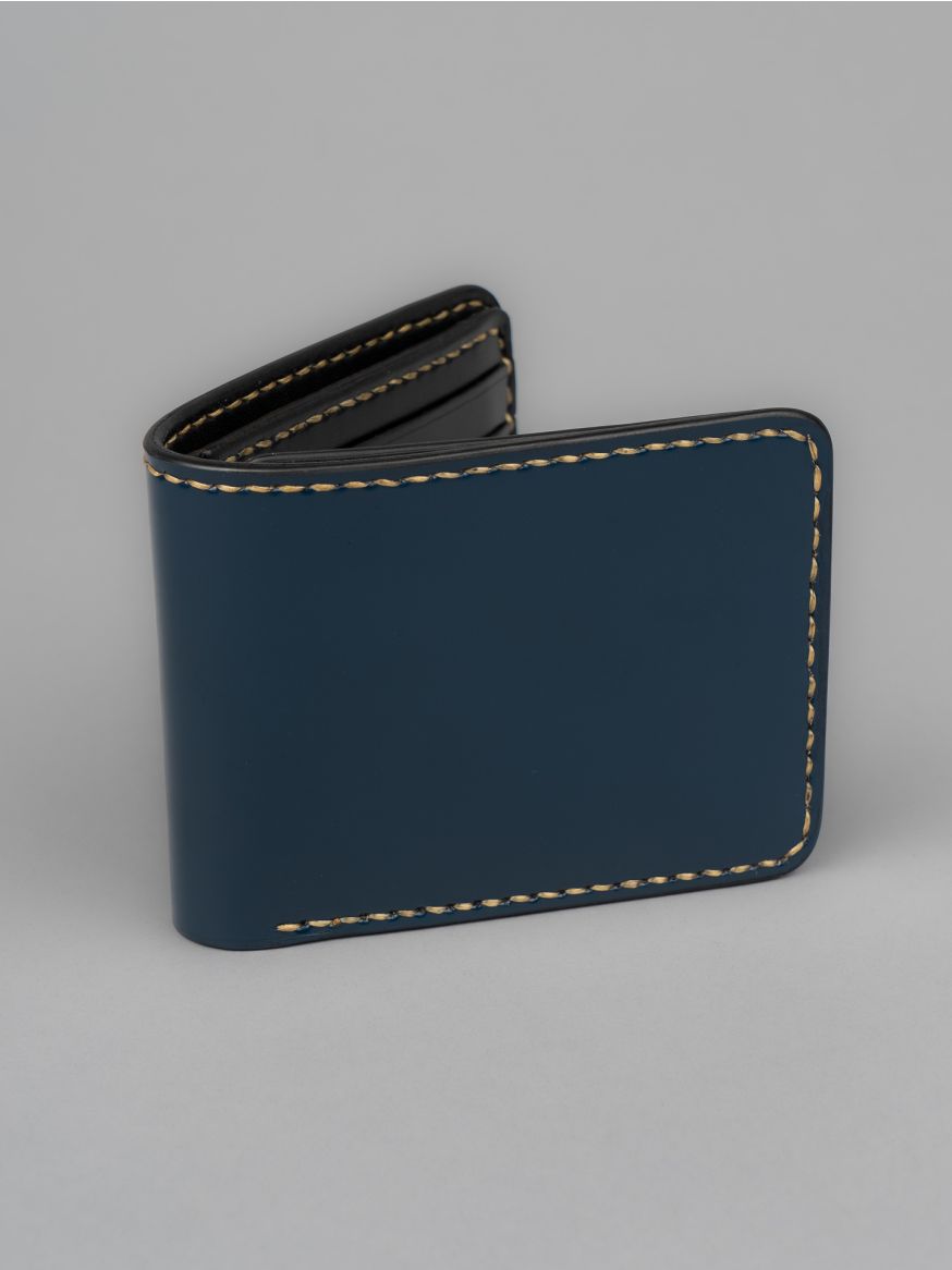 Iron Heart Slimline Small Shell Cordovan Wallet - Navy Blue