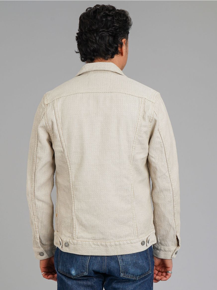 Pure Blue Japan Ivory/Beige Sashiko Jacket - Type III