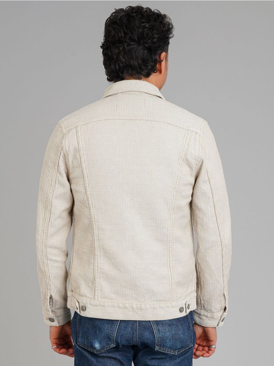 Pure Blue Japan Ivory/Beige Sashiko Jacket - Type II