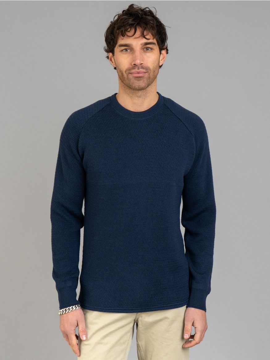 Stevenson Overall Merino Wool Thermal Sweater - Navy