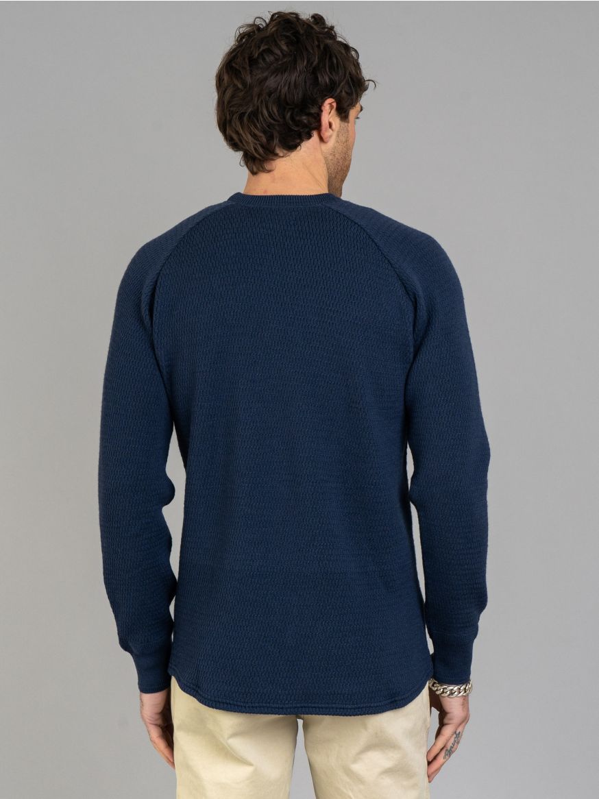 Stevenson Overall Merino Wool Thermal Sweater - Navy